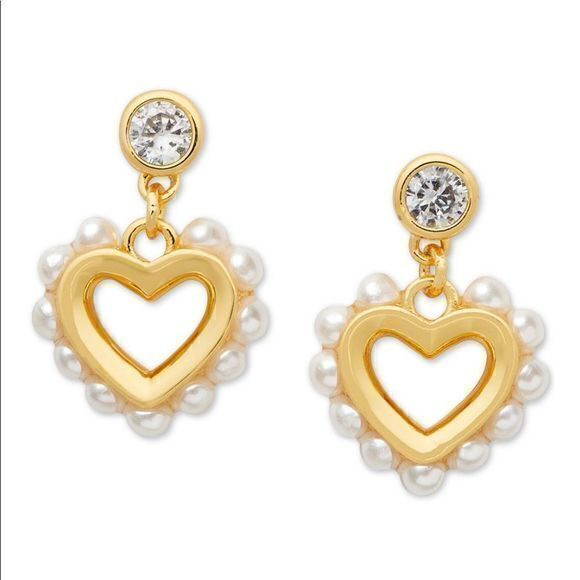 Kate Spade Gold Tone Imitation Pearl Drop Earrings - Picture 1 of 3